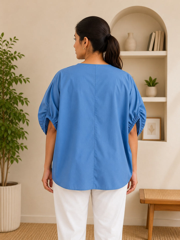 Azure Breeze Relaxed Fit Top