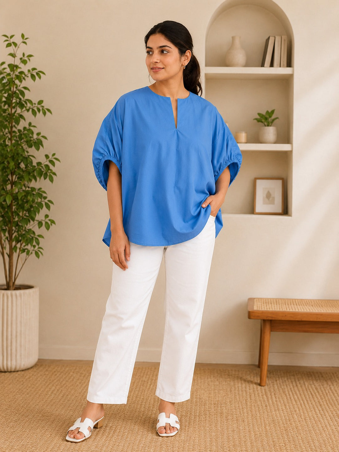 Azure Breeze Relaxed Fit Top
