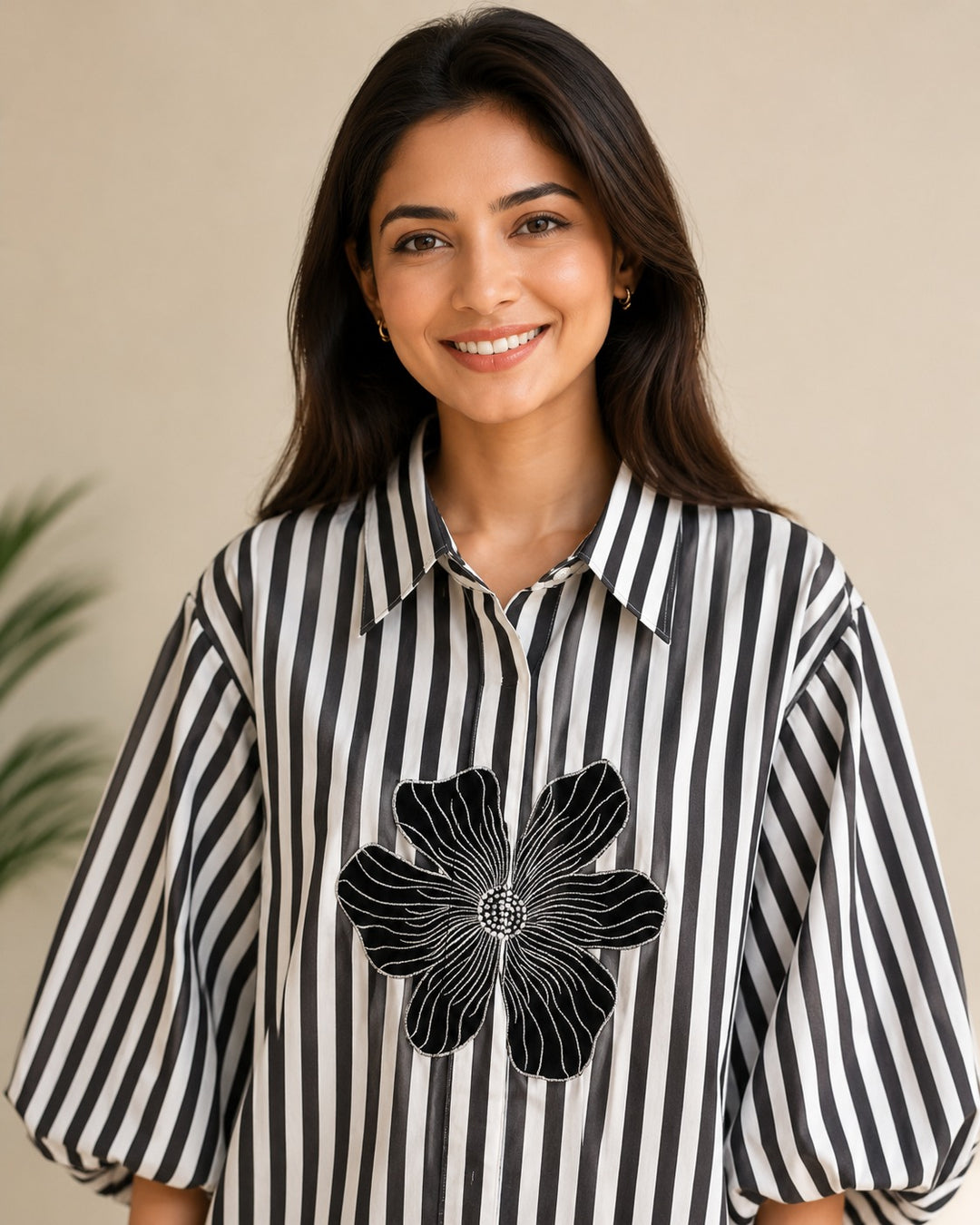Chic Floral Stripe Shirt