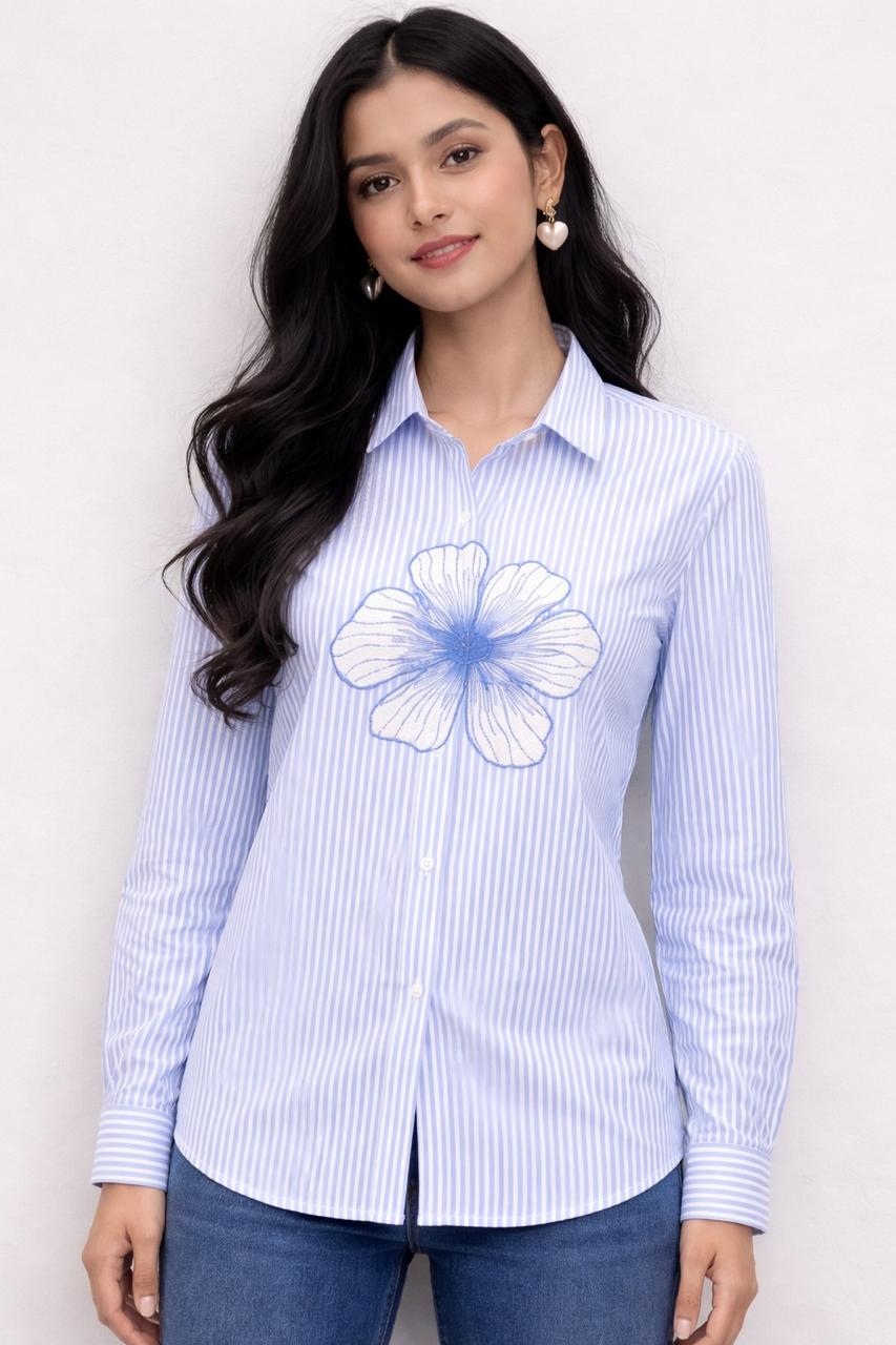 Cloud Petal Stripe Shirt