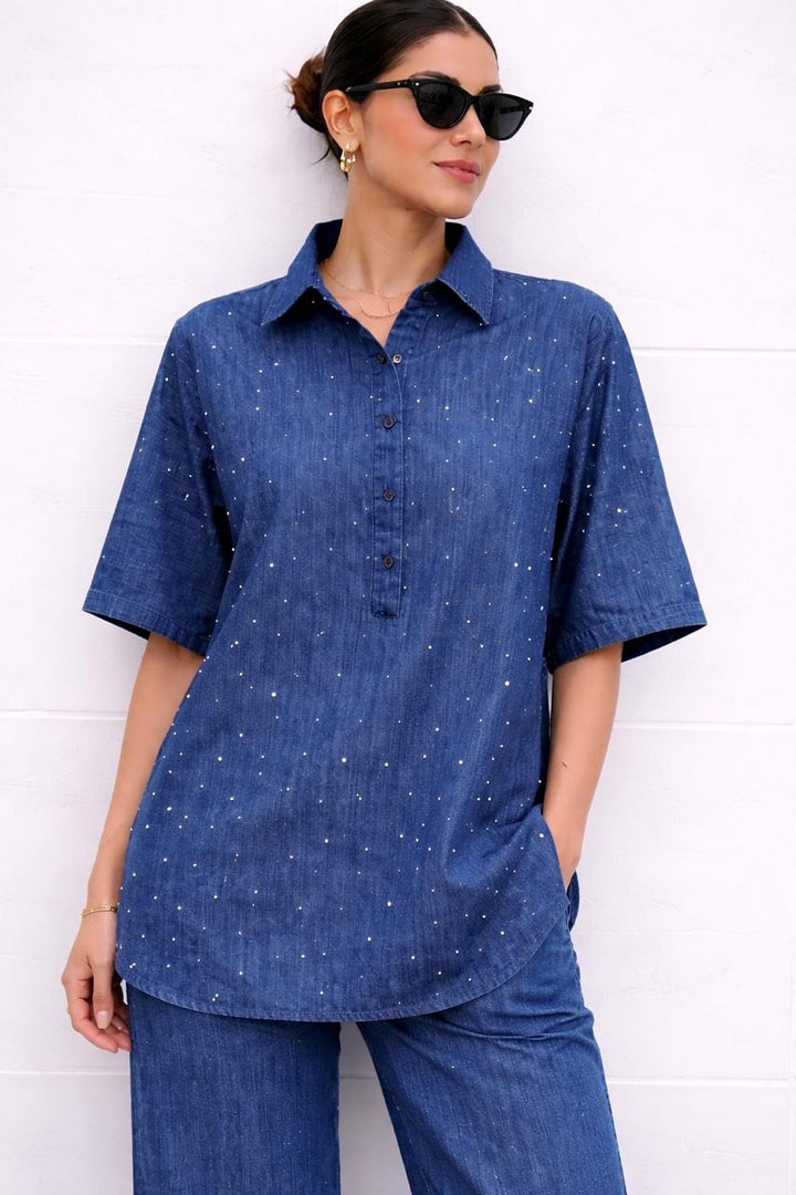 Luxe Dot Denim Co-Ord Set