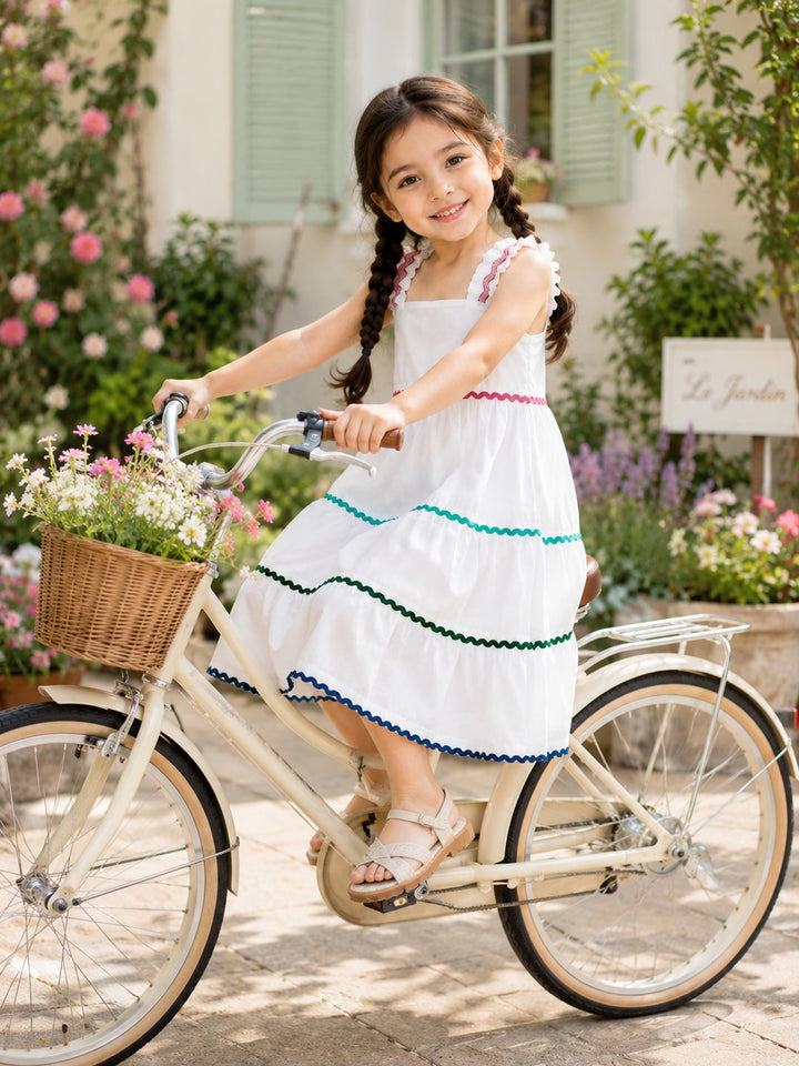 Rainbow Ric Rac Tiered Dress