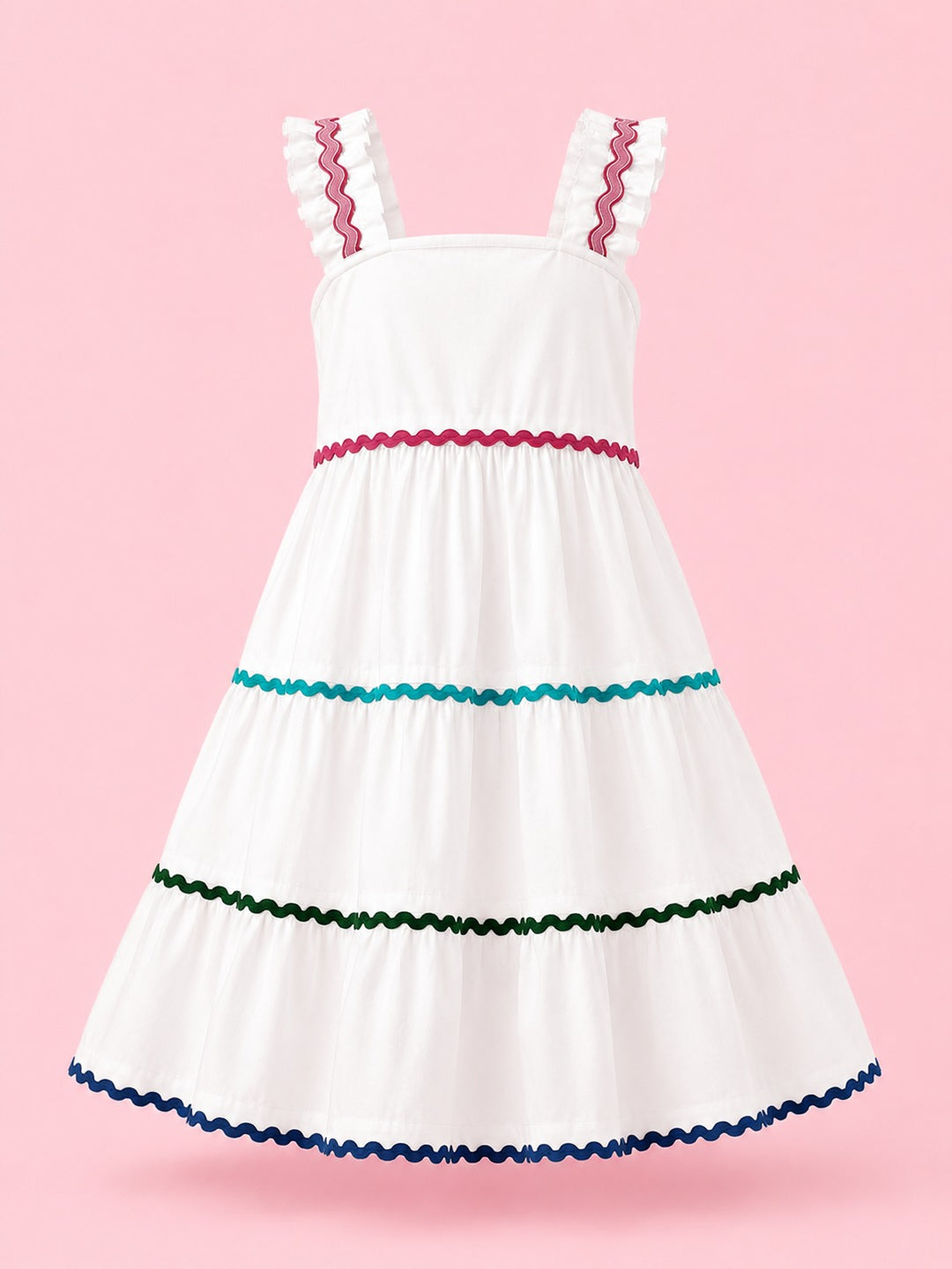 Rainbow Ric Rac Tiered Dress