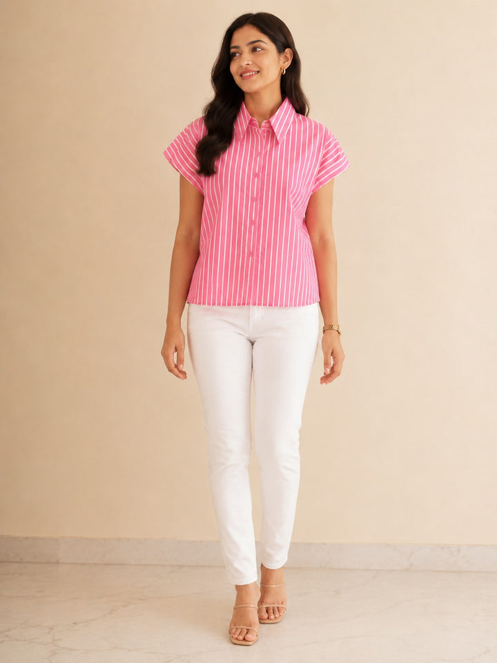 Bubblegum Bliss Striped Shirt