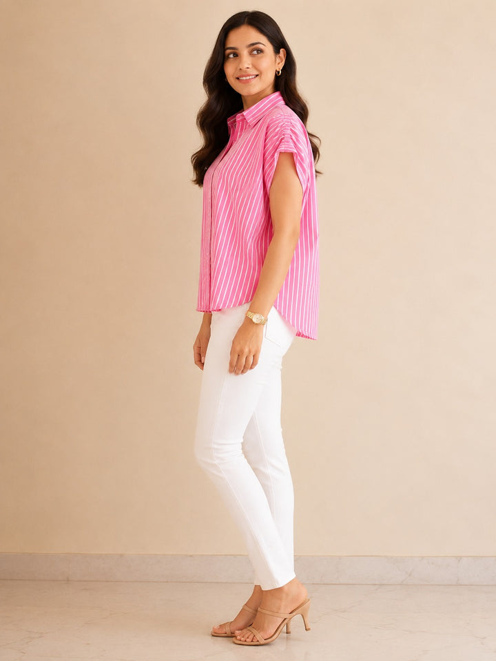 Bubblegum Bliss Striped Shirt