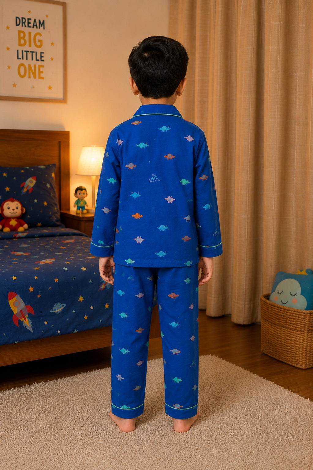 Jurassic Dreams  Print Long Sleeve Kids Night Suit