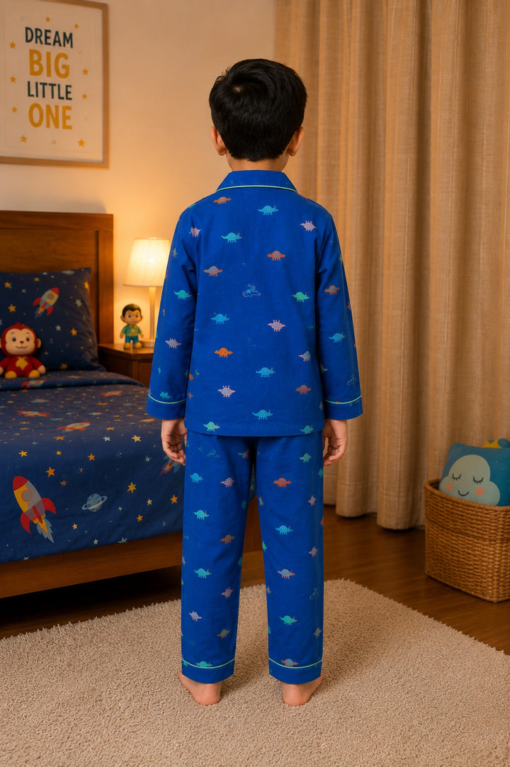 Jurassic Dreams  Print Long Sleeve Kids Night Suit