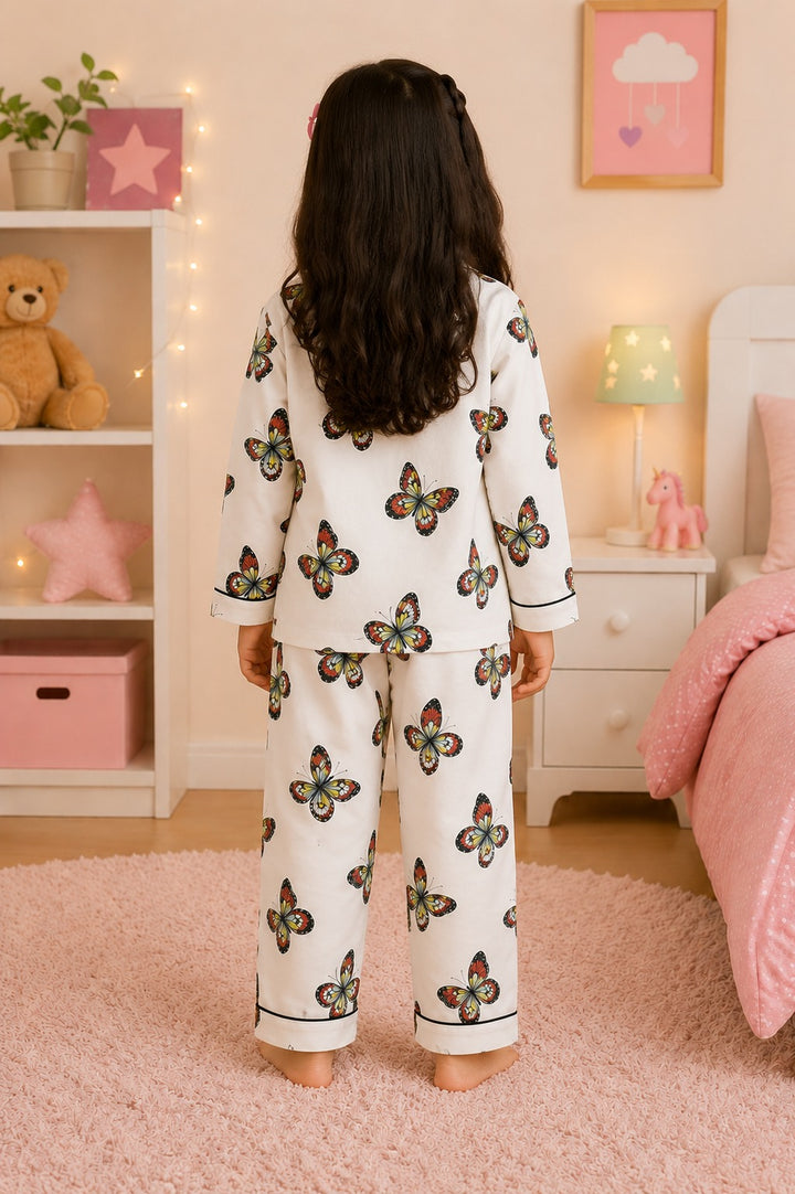 Butterfly Belle  Print Long Sleeve Kids Night Suit