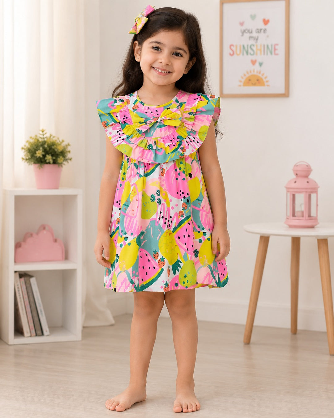 Fruity Fun Ruffle Cotton Dress