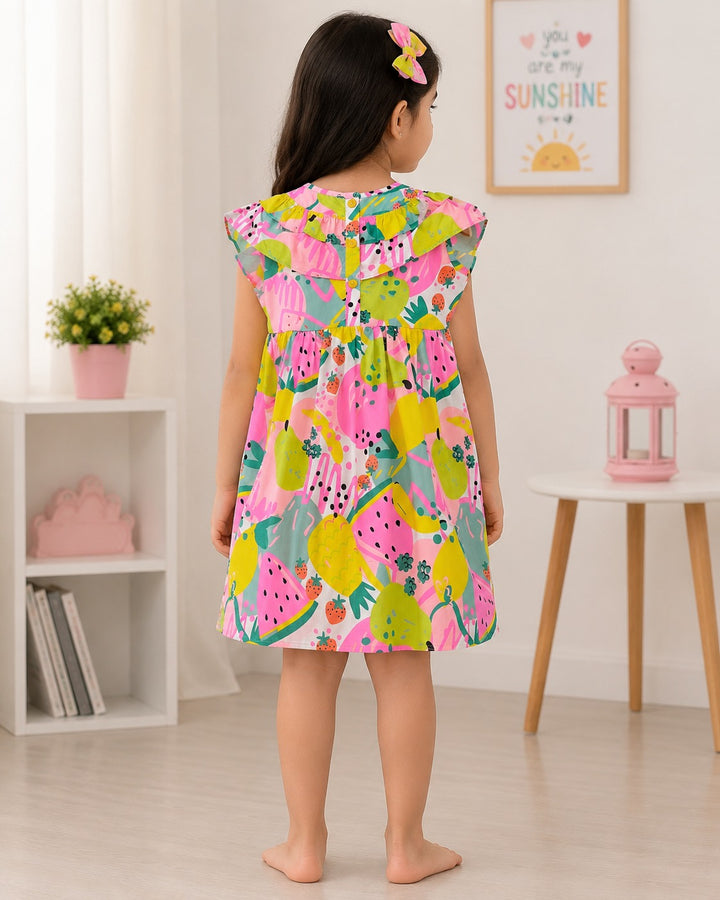 Fruity Fun Ruffle Cotton Dress