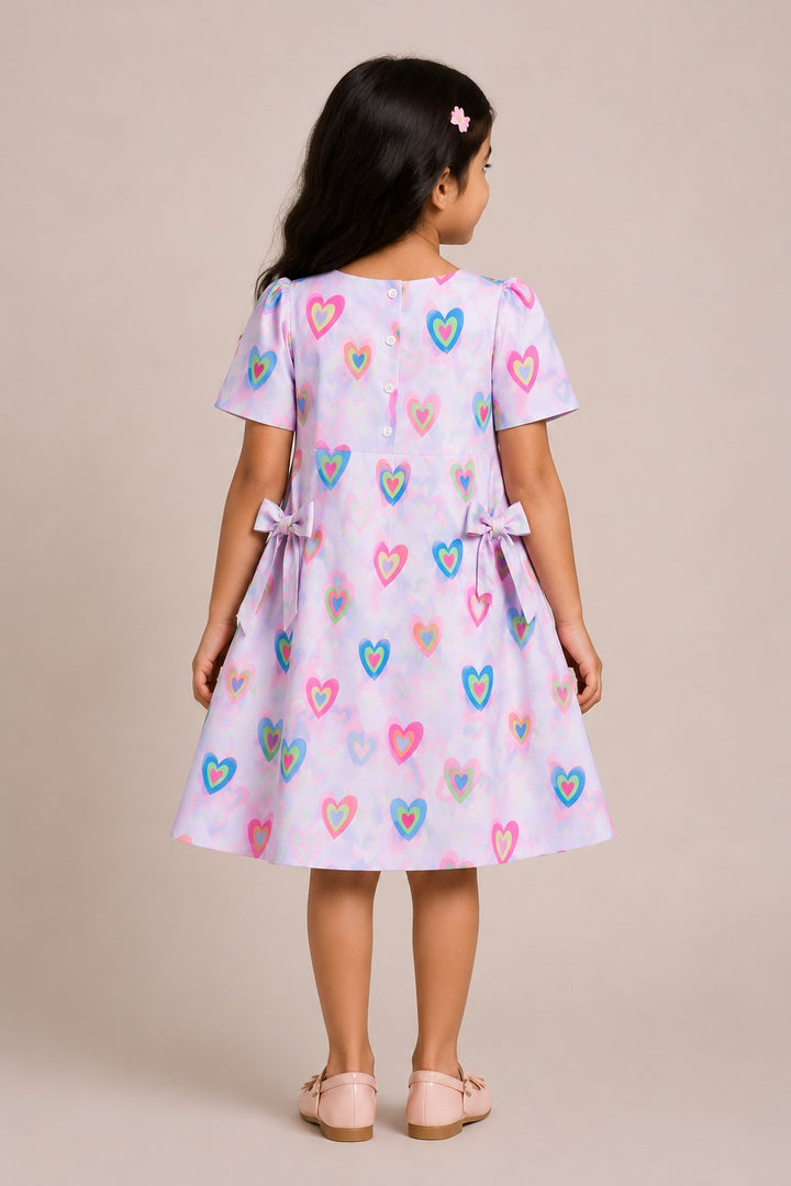 Multicolor Heart Print Dress