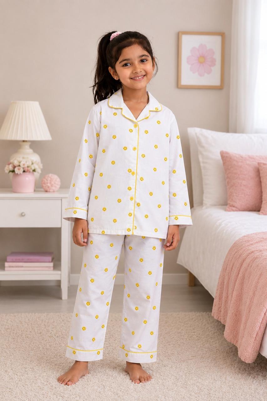 Sunny Daisy Dreams Print  Long Sleeve Night Suit