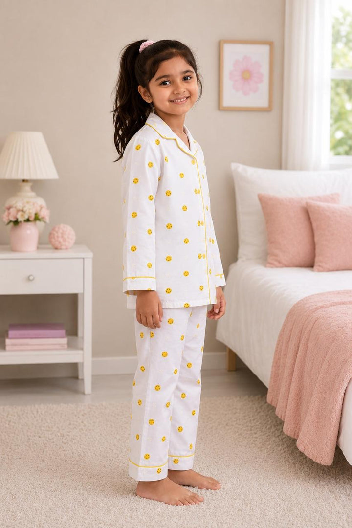 Sunny Daisy Dreams Print  Long Sleeve Night Suit