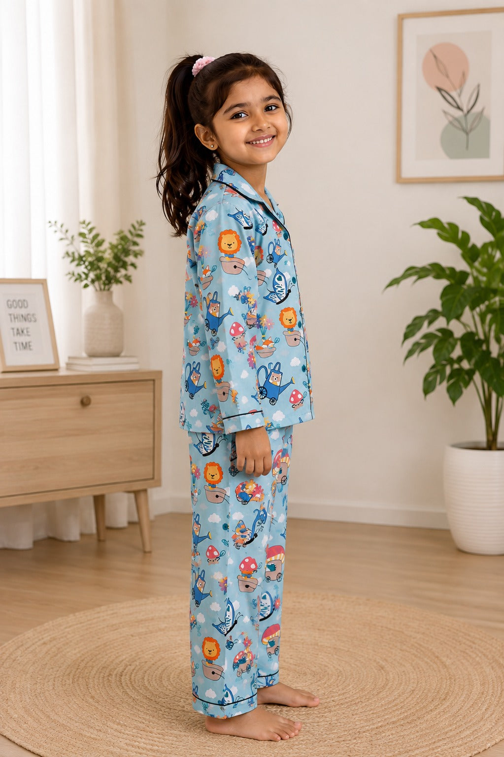 Happy Safari Dreams Print  Long Sleeve Night Suit