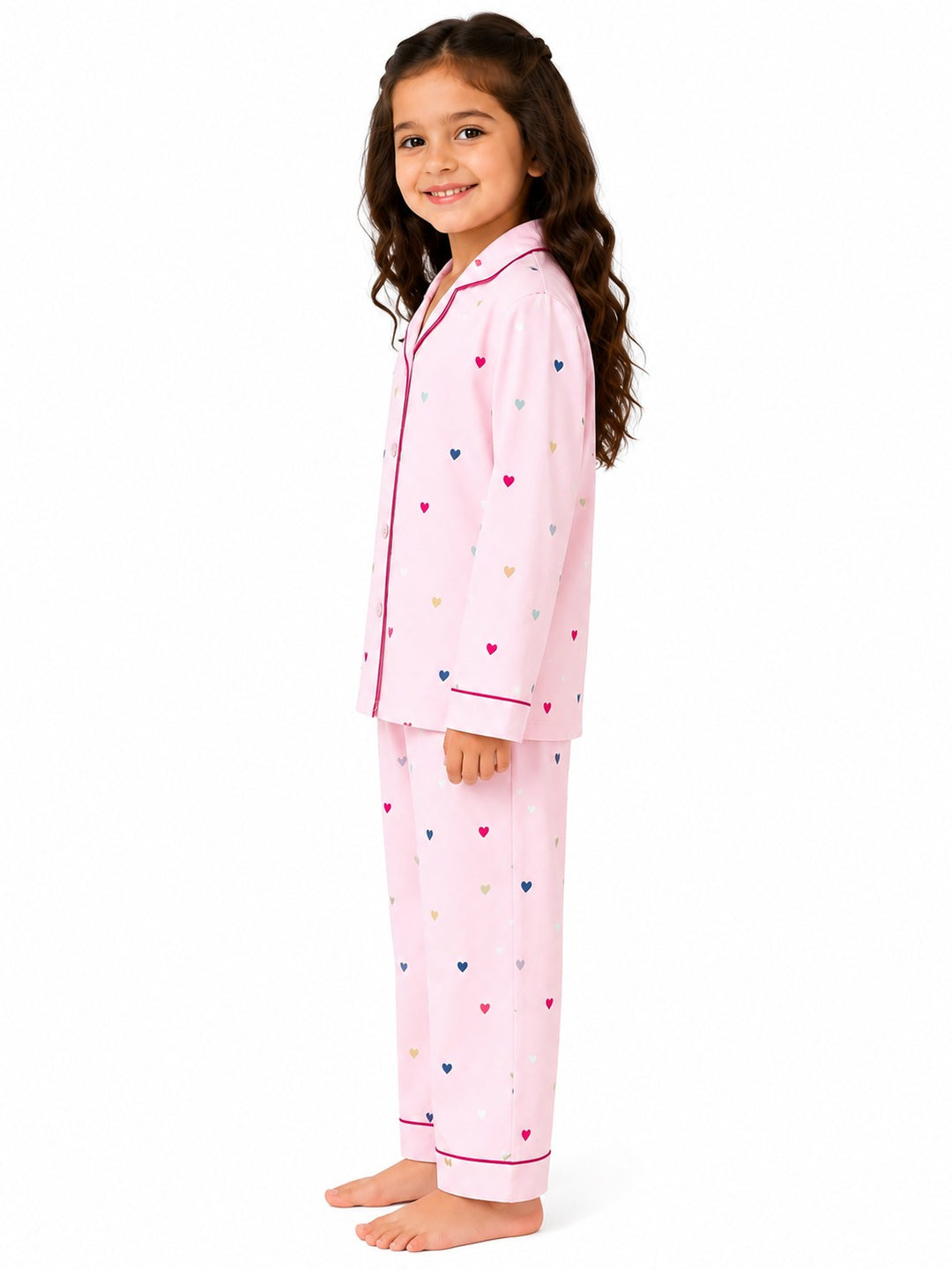 My Little Heart Print  Long Sleeve Night Suit
