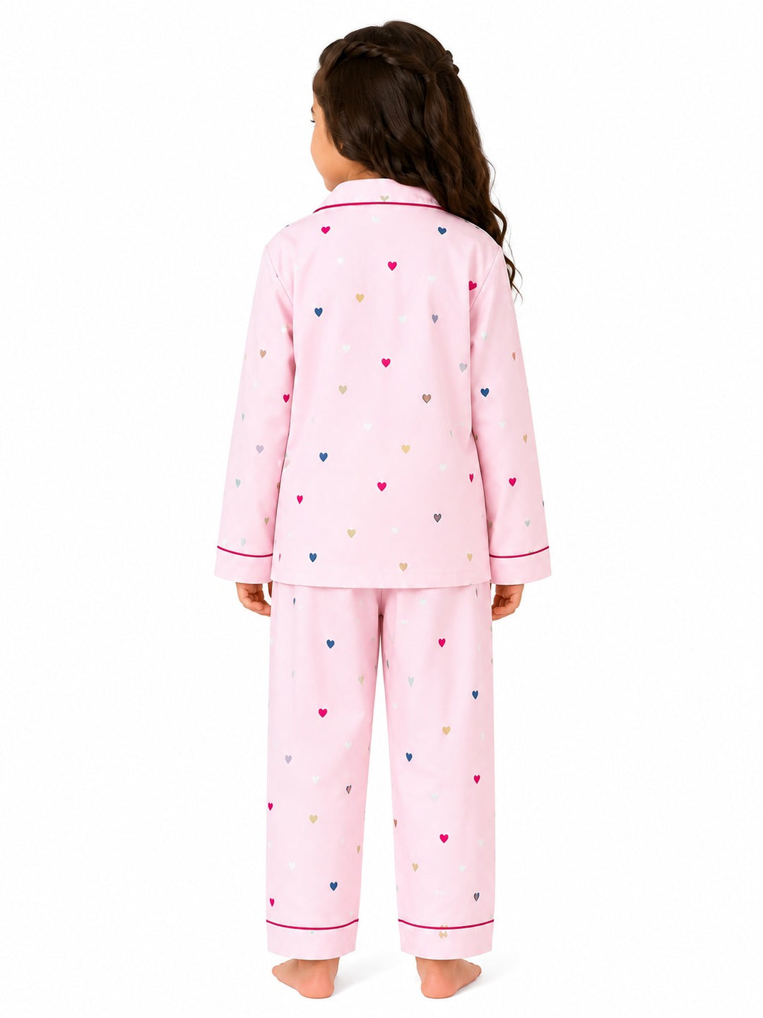 My Little Heart Print  Long Sleeve Night Suit