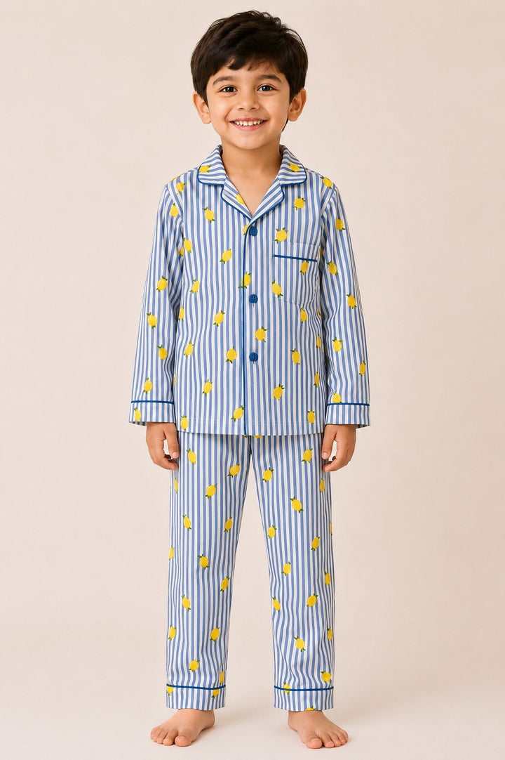 Lemon Lane Print  Long Sleeve Night Suit