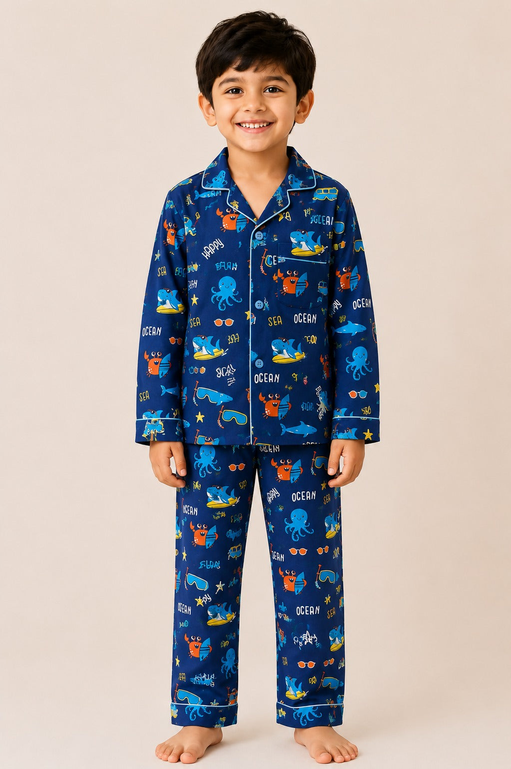 Ocean Explorer Print  Long Sleeve Night Suit