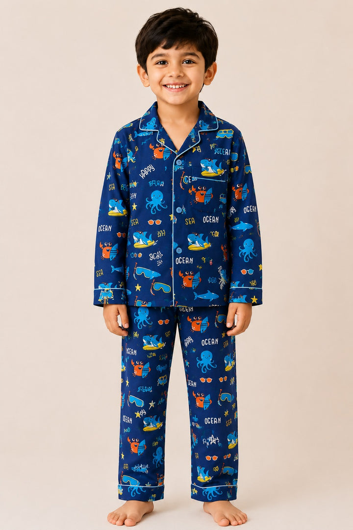 Ocean Explorer Print  Long Sleeve Night Suit