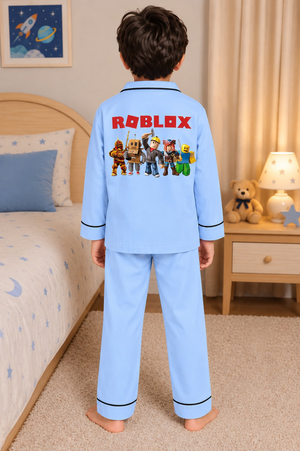 Roblox Heroes Print Long Sleeve  Night Suit