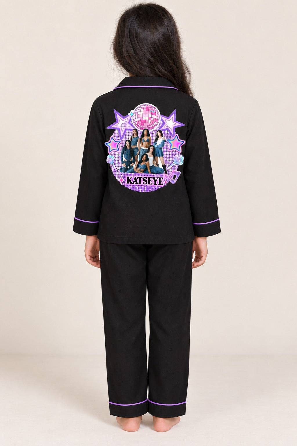 Midnight KATSEYE Dream Print Long Sleeve  Night Suit