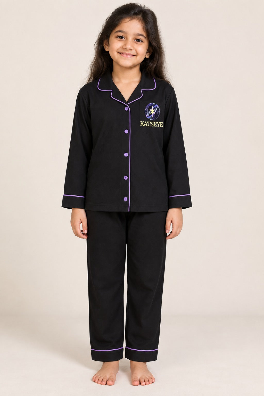 Midnight KATSEYE Dream Print Long Sleeve  Night Suit