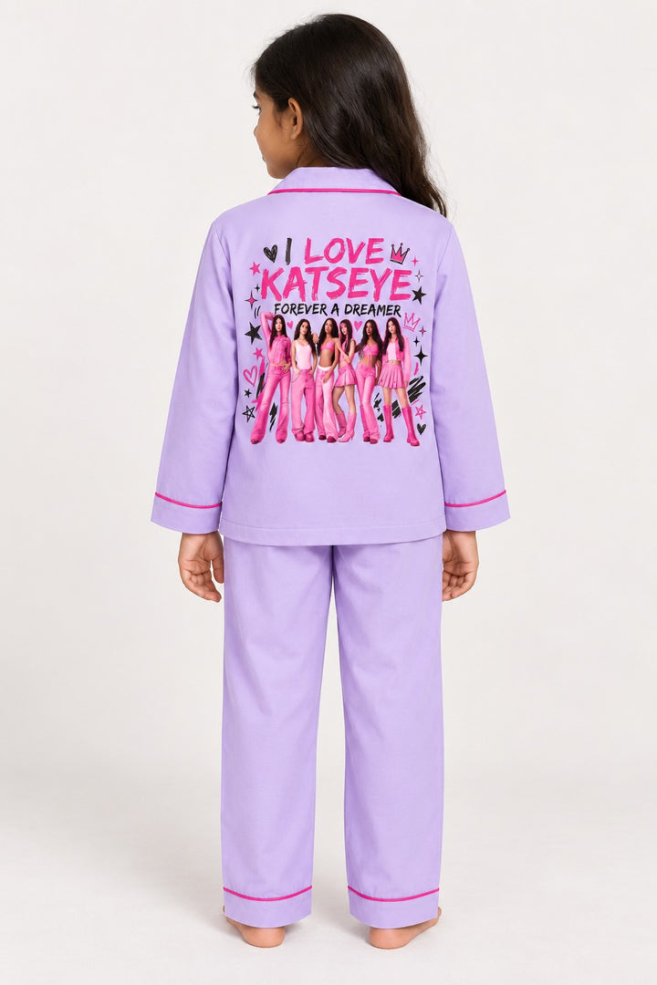 KATSEYE Forever Dreamer Print Long Sleeve  Night Suit