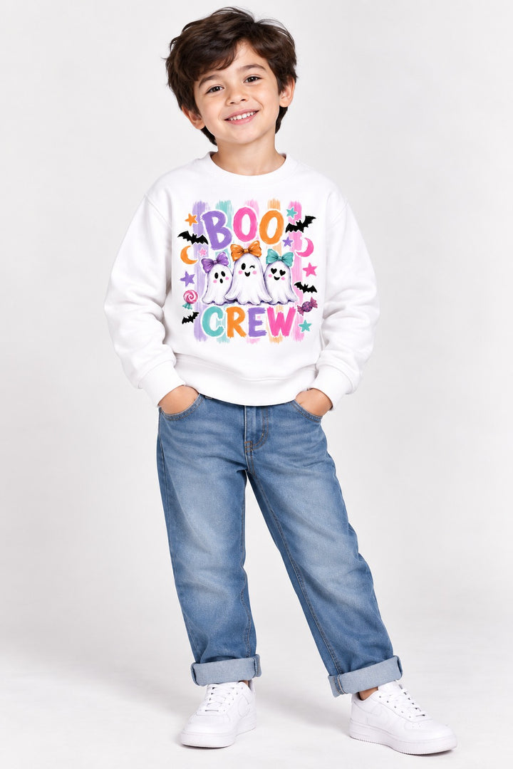 Boo Crew Ghost Printed Full Sleeve Sweatshirt
