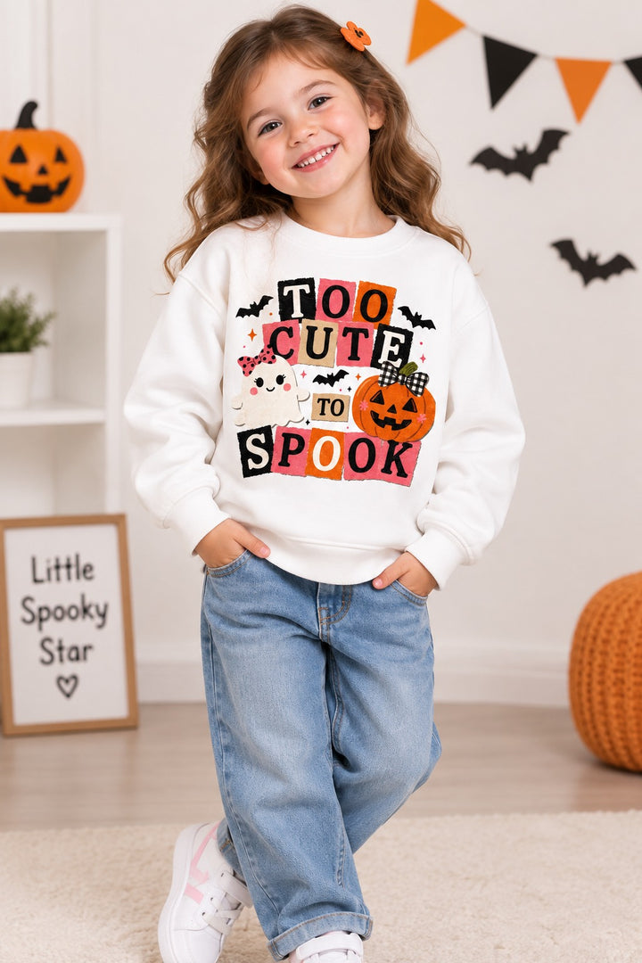 Too Cute To Spook Kids Printed Sweatshirt