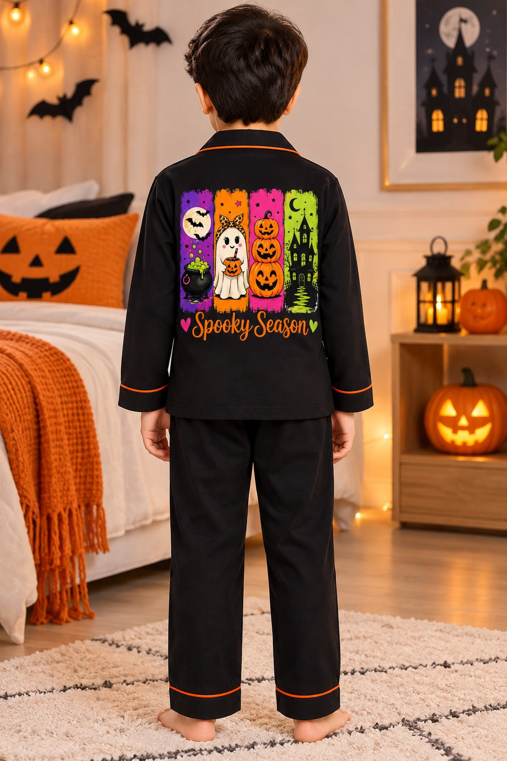 Hocus Pocus Halloween Print Long Sleeve Kids Night Suit