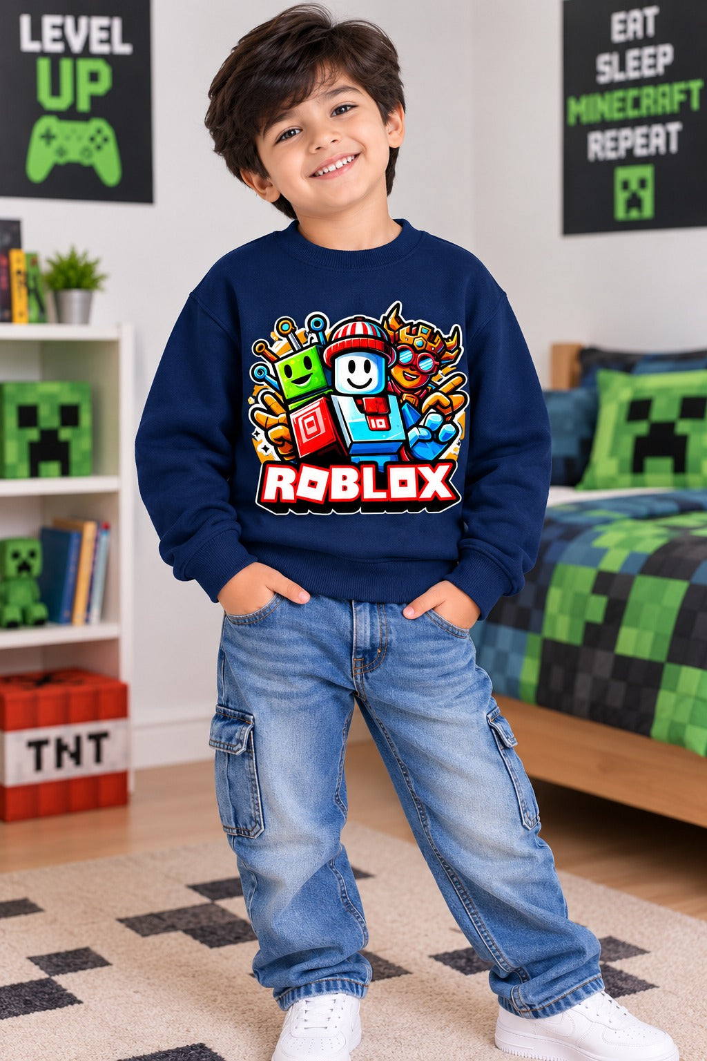 A fun Roblox-inspired Kids Sweatshirt