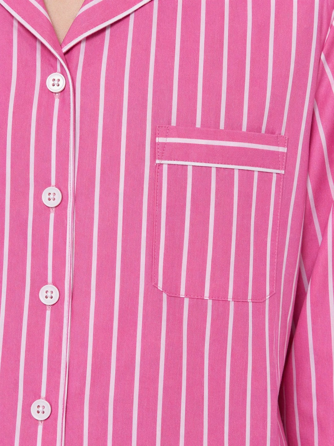 Bubblegum Stripe Lounge  Print Long Sleeve Women's Night Suit