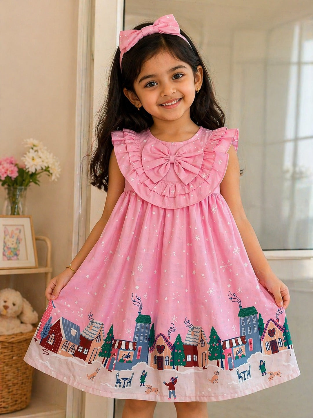 navy blue dress for baby girl Winter Wonderland PINK Tutu Dress main image 0
