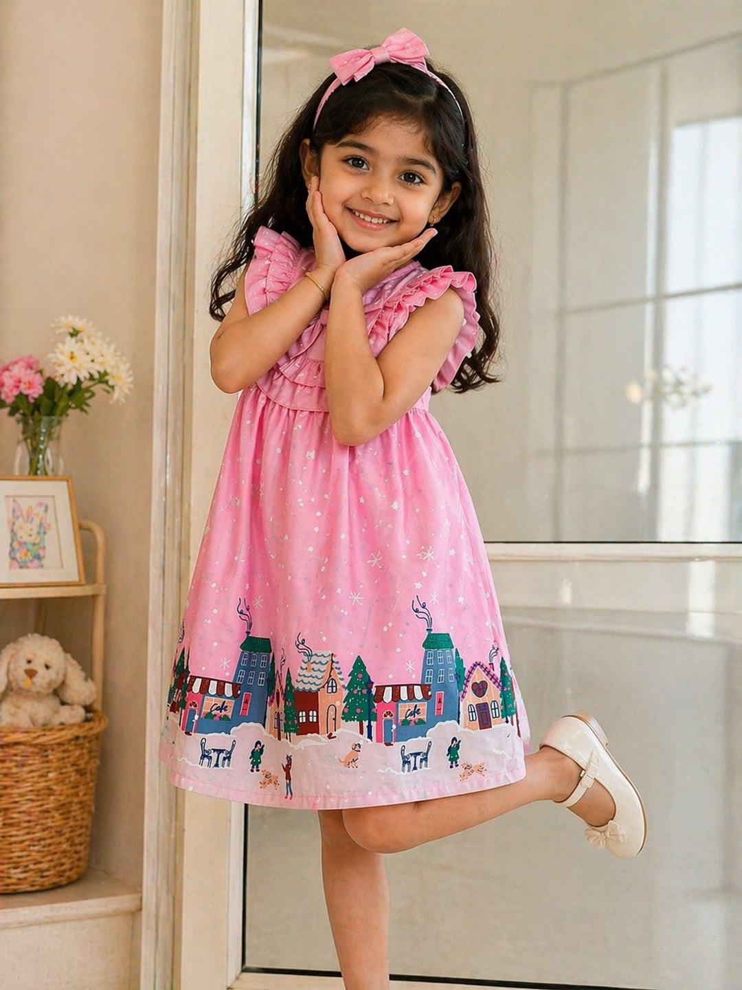 Pink Winter Wonderland Girl's Dress