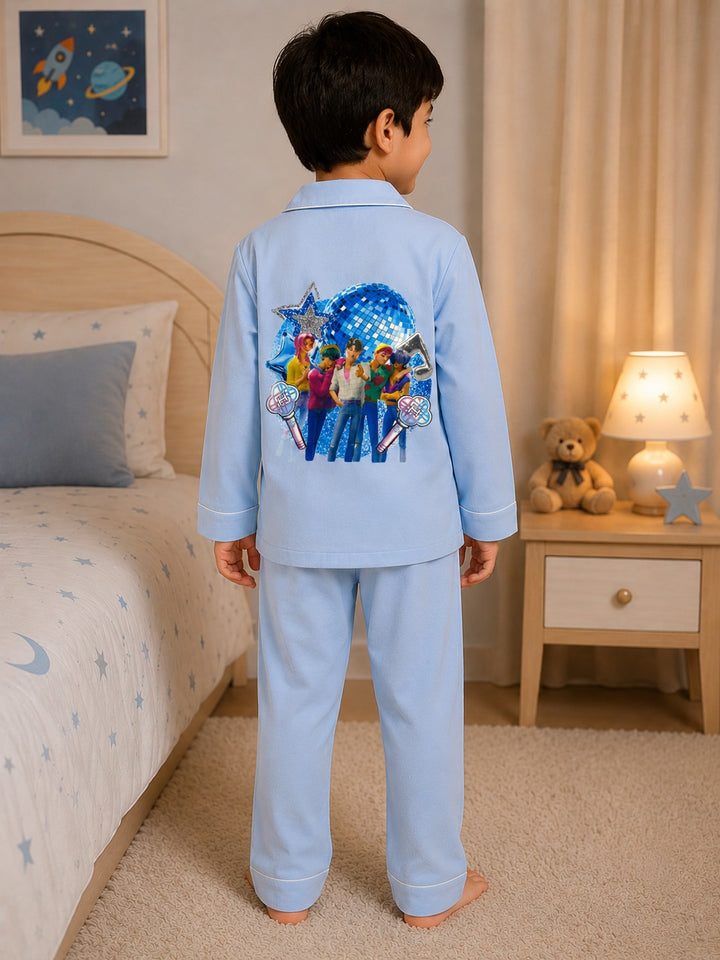 Saja Boys Bedtime Print Long Sleeve Kids Night Suit