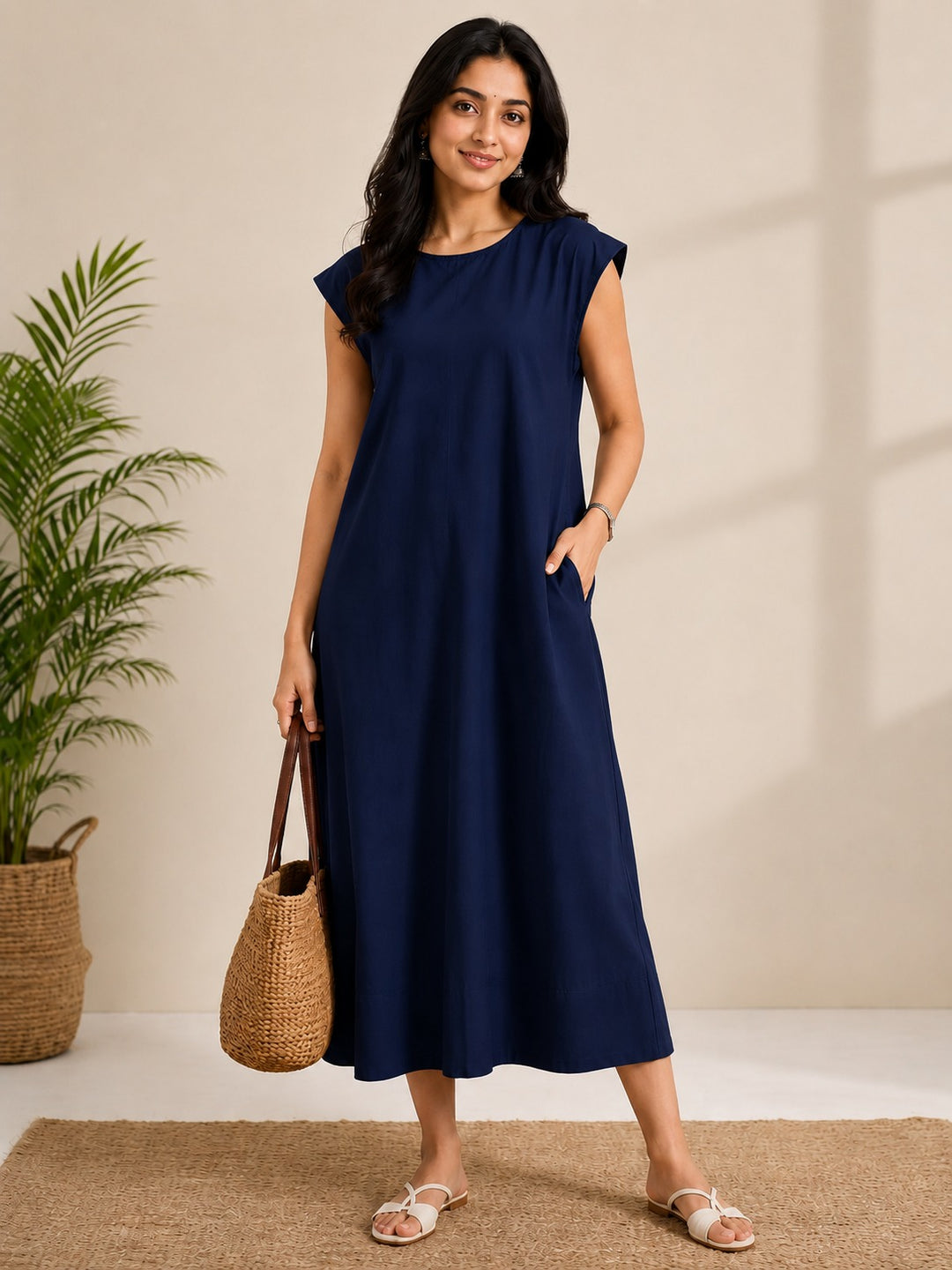A-Line Maxi Dress with Pockets