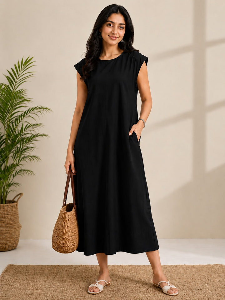 A-Line Maxi Dress with Pockets