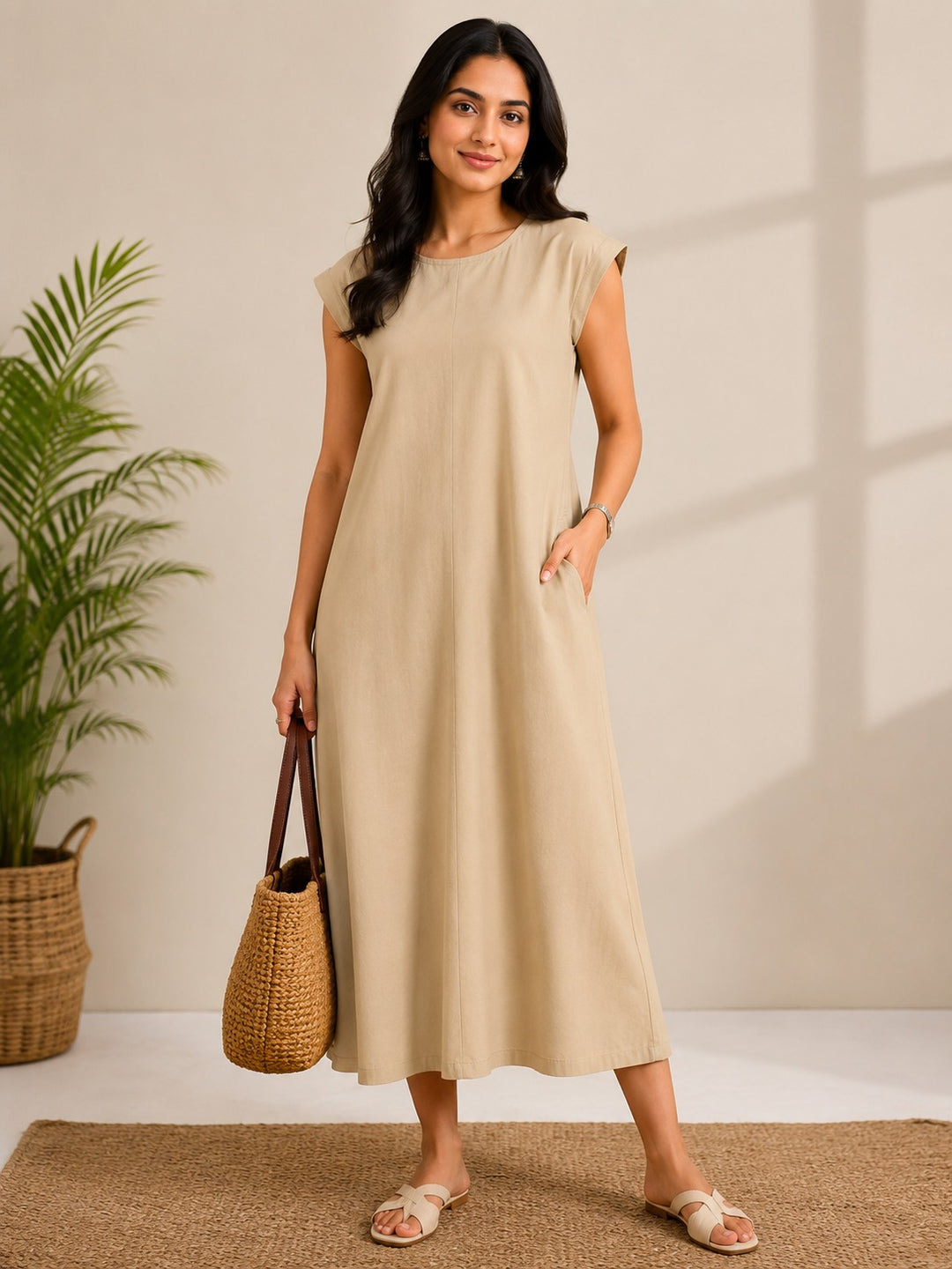A-Line Maxi Dress with Pockets