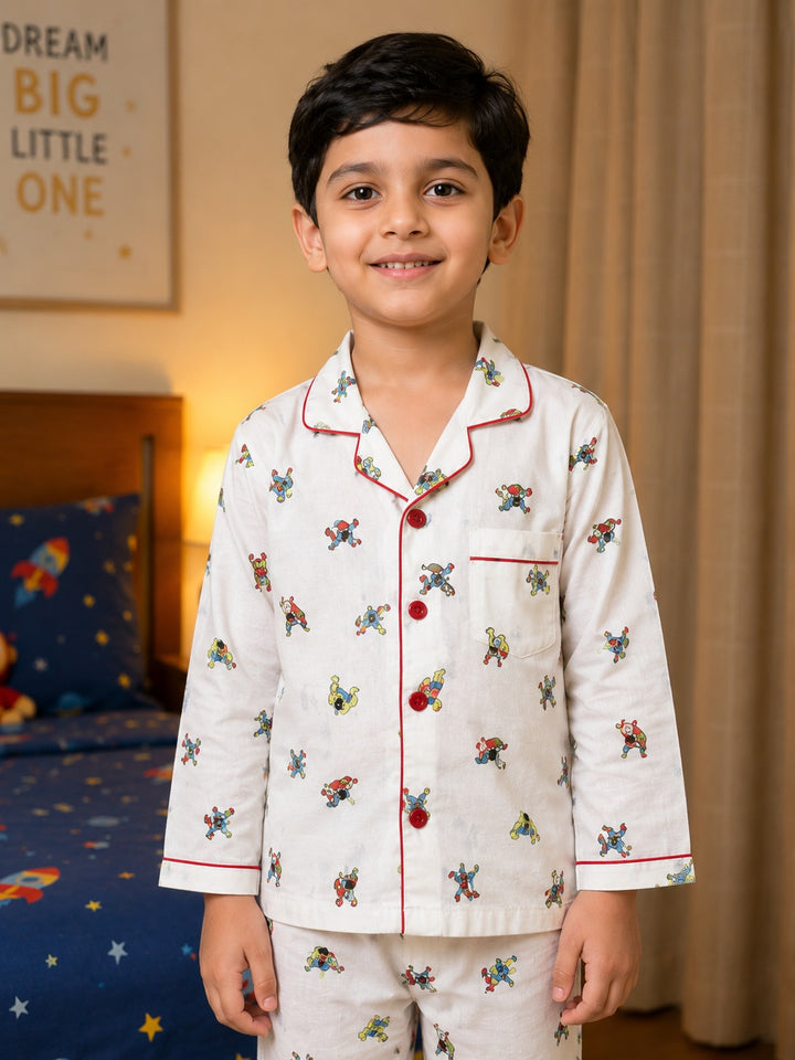 Hero Adventure  Print Long Sleeve Kids Night Suit