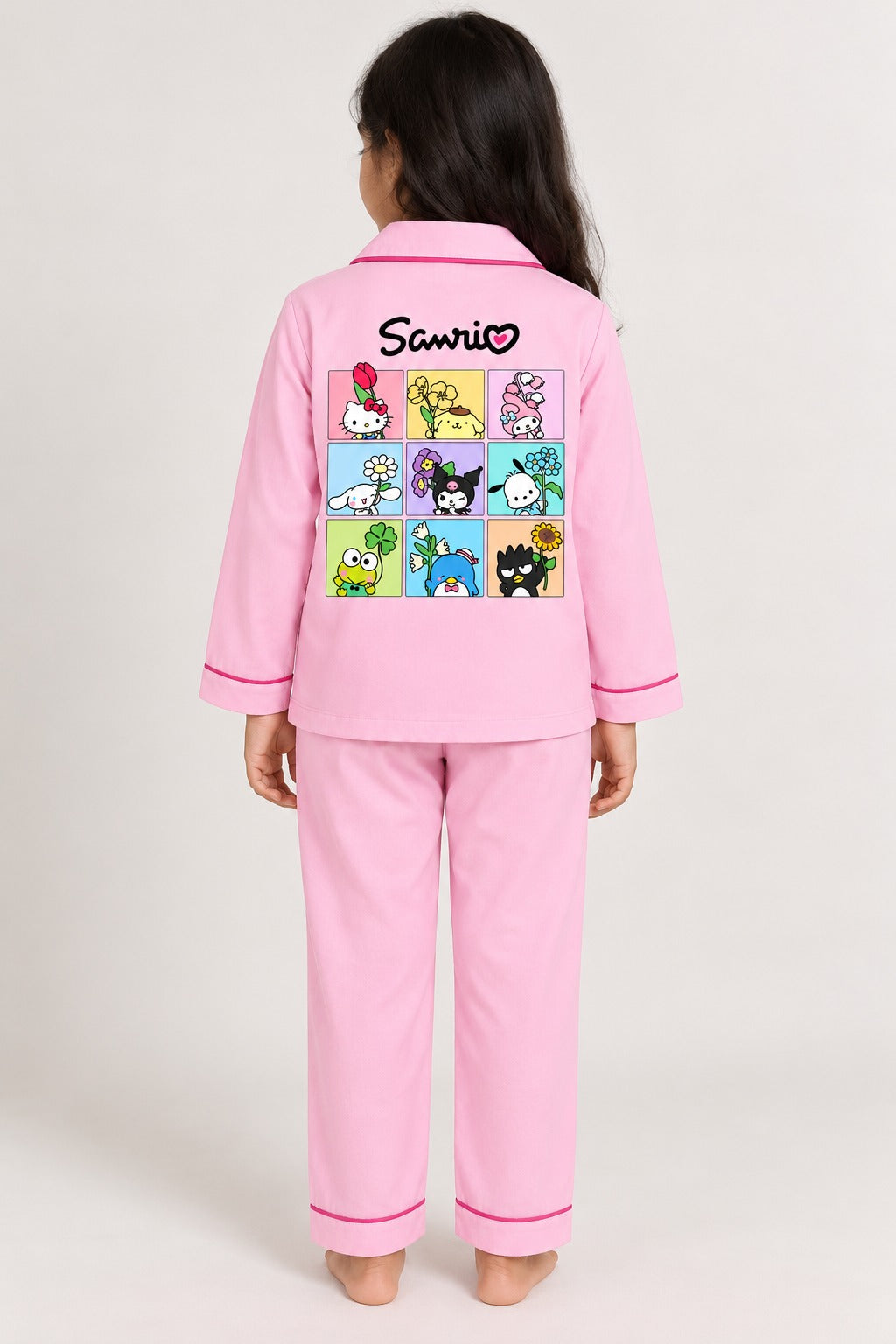 Pink Sanrio Garden Print Long Sleeve  Night Suit