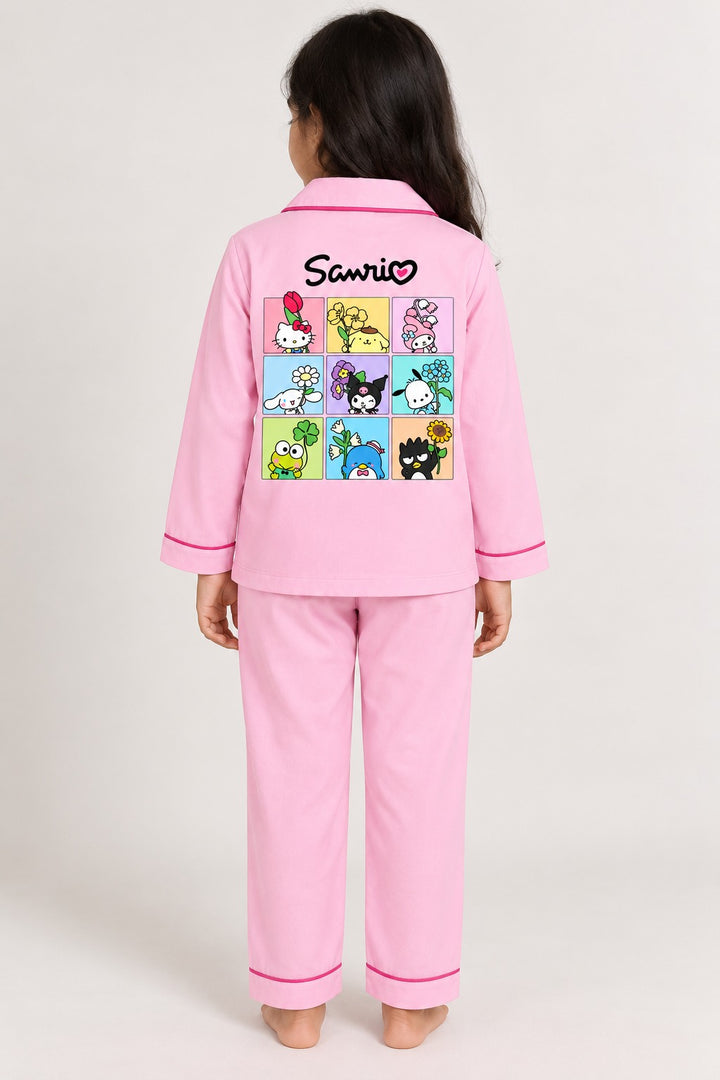 Pink Sanrio Garden Print Long Sleeve  Night Suit