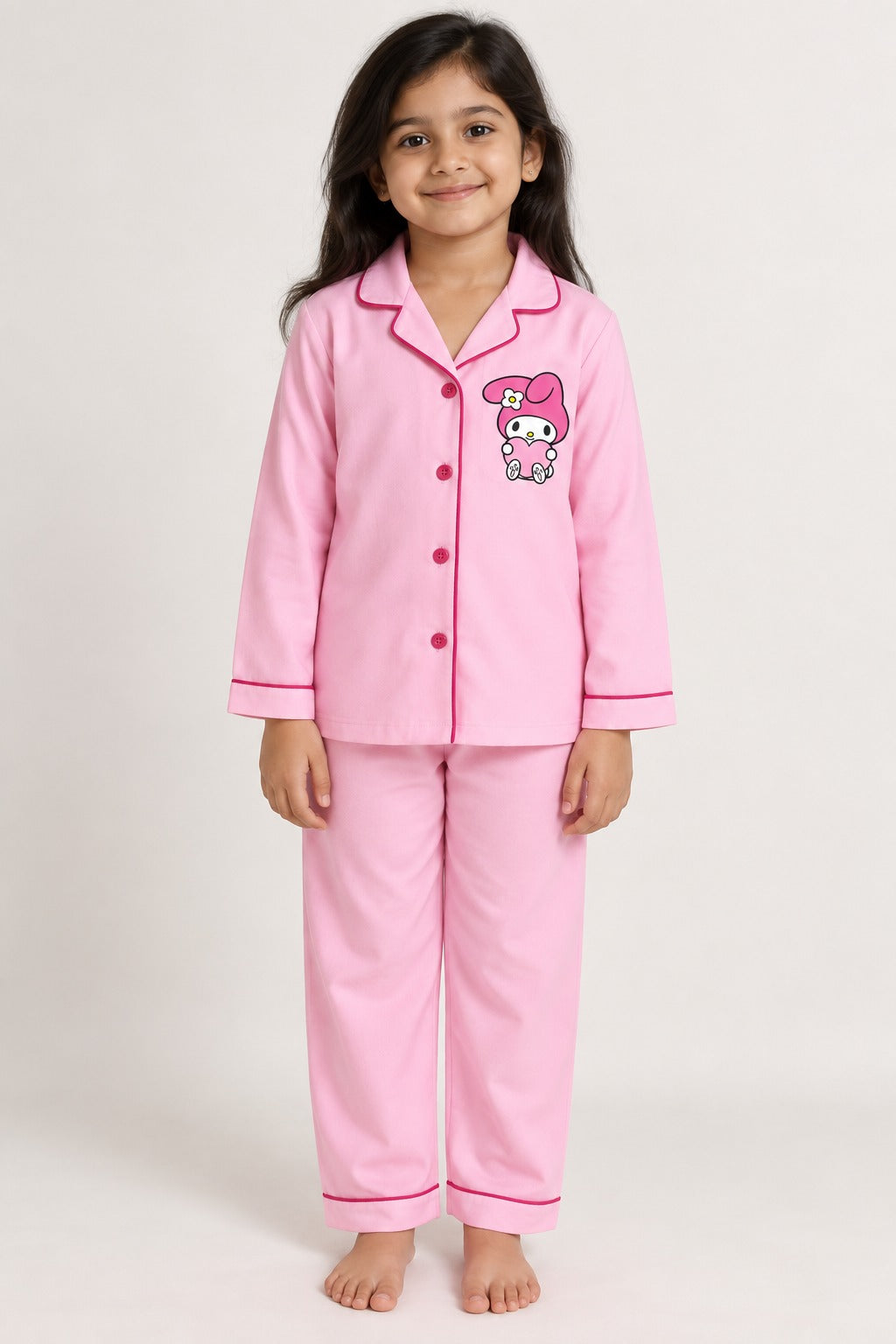 Pink Sanrio Garden Print Long Sleeve  Night Suit