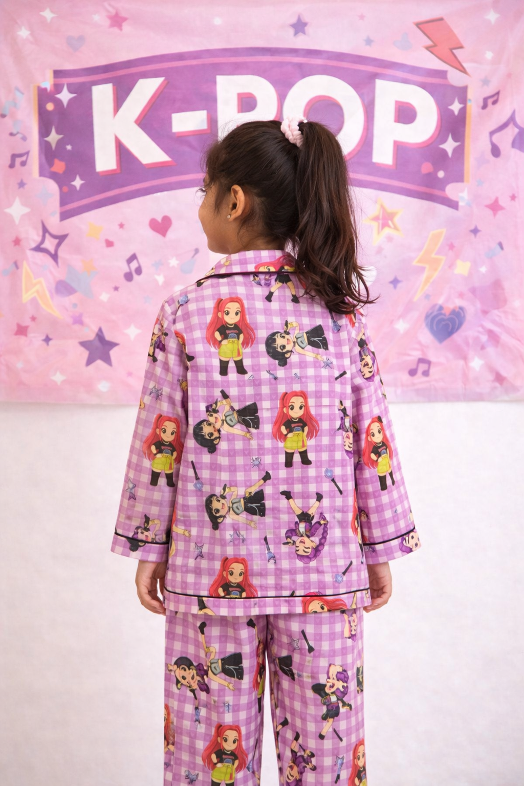 Demon Hunters Midnight Slayer Print Long Sleeve Kids Night Suit