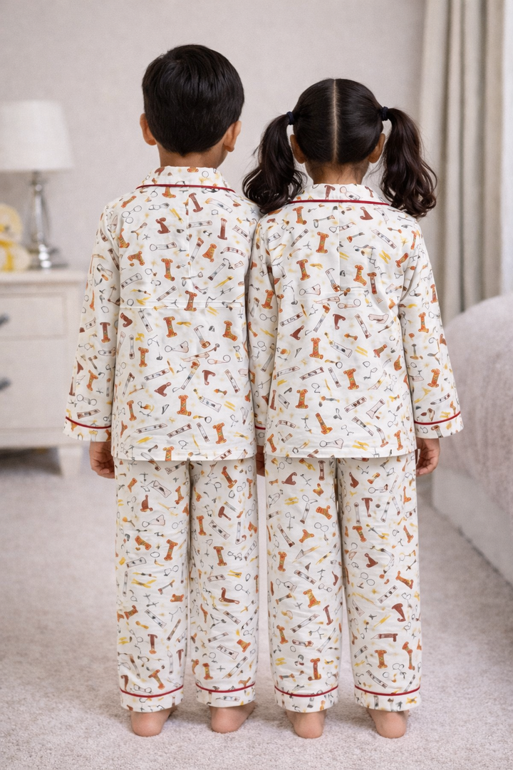 Wizard World Print Long Sleeve Kids Night Suit