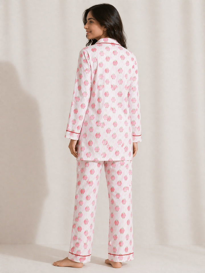 Berrylicious Sleep  Print Long Sleeve Women's Night Suit