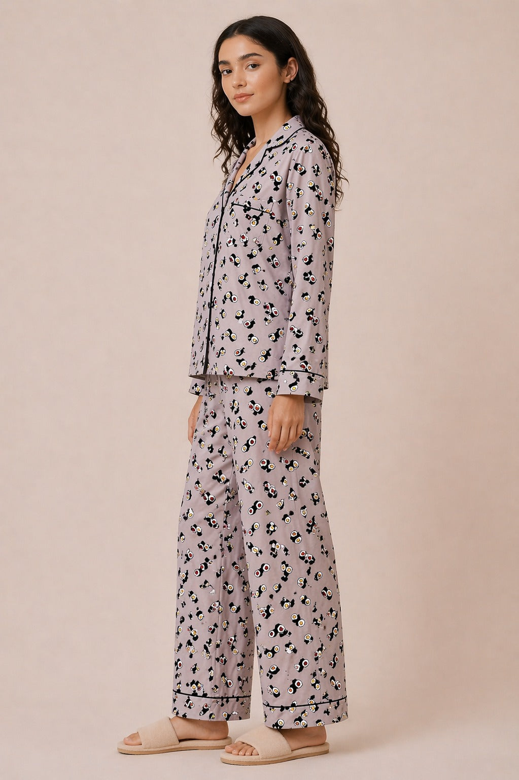 Sushi Delight Sleepwear Print Long Sleeve Women's Night Suit