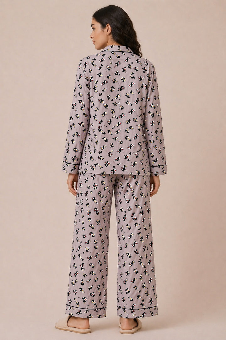 Sushi Delight Sleepwear Print Long Sleeve Women's Night Suit