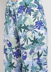 Blue Panda Tropical Print V Neck 3/4th Sleeve Women's Night suit - Shopbloom