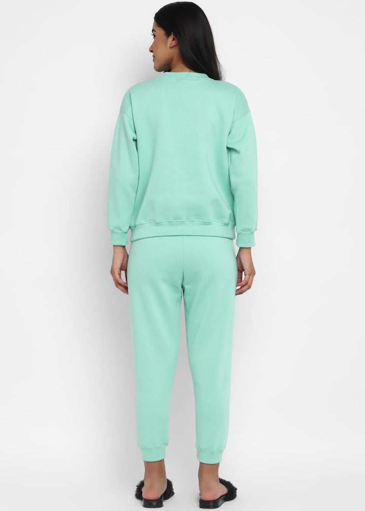 Woke Up Like This Aquamarine Long Sleeve Women's Co-ord Set - Shopbloom