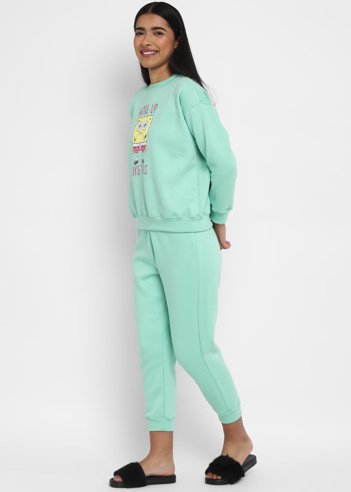 Woke Up Like This Aquamarine Long Sleeve Women's Co-ord Set - Shopbloom